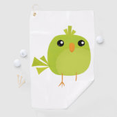 Serviette De Golf Dessin d'oiseau vert (En situation)