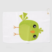 Serviette De Golf Dessin d'oiseau vert (Horizontal)