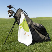 Serviette De Golf Dessin d'oiseau vert (Vert)
