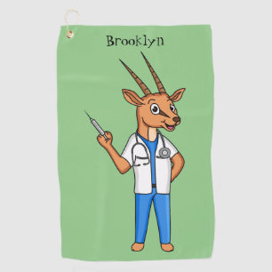 Serviette De Golf Dessin du médecin de l'antilope Cute Gemsbok