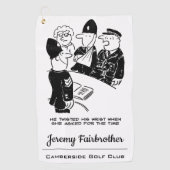 Serviette De Golf Dessin du policier pour blessure au poignet (Devant)