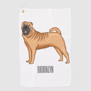 Serviette De Golf dessin humoristique chinois de chien Shar-Pei