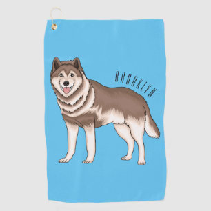Serviette De Golf dessin humoristique sibérien husky