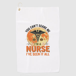 Serviette De Golf Dessin médical vintage d'infirmière drôle d'Hallow