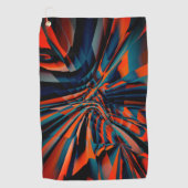 Serviette De Golf Dessin orange des carrés alignés sur une base tord (Devant)