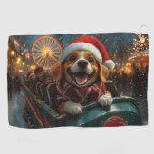 Serviette De Golf Dessous de verre à rouleaux de chien beagle Noël (Horizontal)