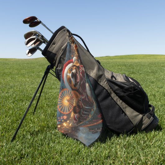 Serviette De Golf Dessous de verre à rouleaux de chien beagle Noël (Vert)