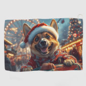 Serviette De Golf Dessous de verre roulette de chien Malinois belge (Horizontal)