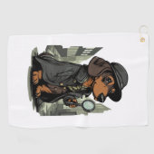 Serviette De Golf Détective Dachshund - Chien de résolution de mystè (Horizontal)