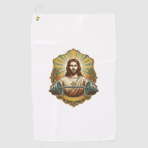 Serviette De Golf Déterminé Jésus Haltère en Fer Lourd Powerlifting