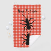 Serviette De Golf Deux grosses fourmis Déplaisantes noires sur plaid (En situation)