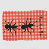 Serviette De Golf Deux grosses fourmis Déplaisantes noires sur plaid (Horizontal)