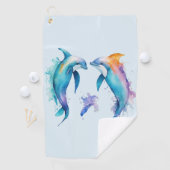Serviette De Golf Deux mignons dauphins (En situation)