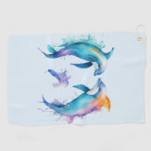 Serviette De Golf Deux mignons dauphins (Horizontal)