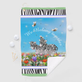 Serviette De Golf Deux mignons zèbres marchant ensemble été (En situation)