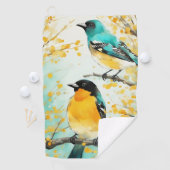 Serviette De Golf Deux oiseaux assis sur la branche de l'arbre (En situation)