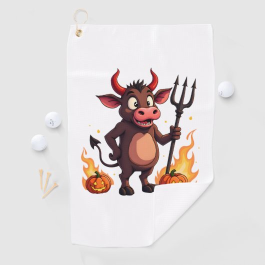 Serviette De Golf Devil Cow Mischief (En situation)