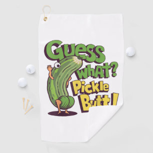 Serviette De Golf Devinez quoi_ Fessier de cornichon ! Drôle de conc