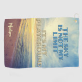 Serviette De Golf Devis Sky de nom personnalisé (Horizontal)