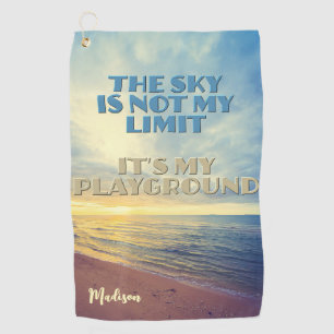 Serviette De Golf Devis Sky de nom personnalisé
