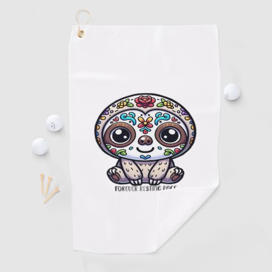 Serviette De Golf Dia De Los Muertos Sloth T-Shirt Actif (En situation)