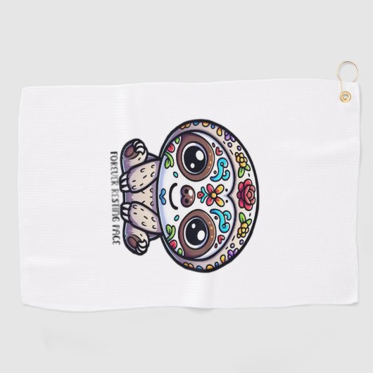 Serviette De Golf Dia De Los Muertos Sloth T-Shirt Actif (Horizontal)