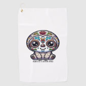 Serviette De Golf Dia De Los Muertos Sloth T-Shirt Actif (Devant)
