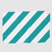 Serviette De Golf Diagonal Stripes: Turquoise (Horizontal)