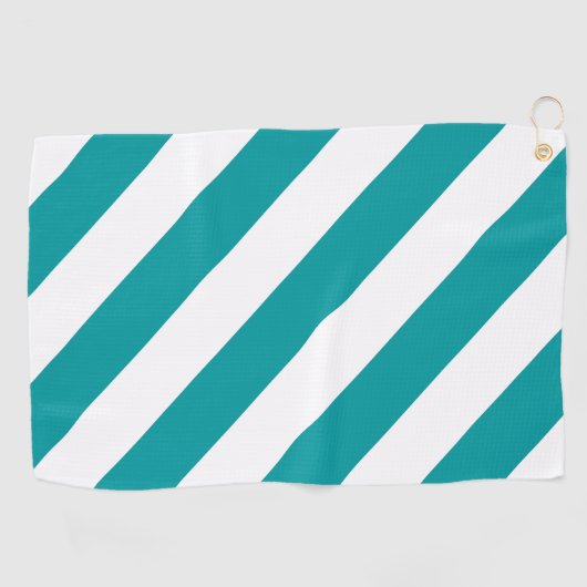 Serviette De Golf Diagonal Stripes: Turquoise (Horizontal)