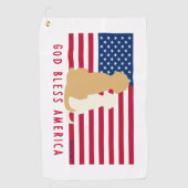 Serviette De Golf Dieu Béni America Dog Golf Towel (Devant)