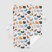Serviette De Golf Différents visages de chat motif (En situation)