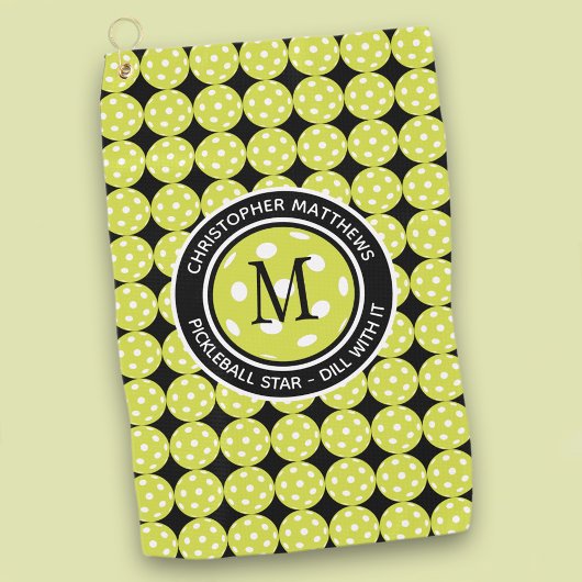 Serviette De Golf Dill With It Pickleball Star Monogramme