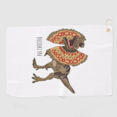Serviette De Golf Dilophosaurus dessin animé (Horizontal)