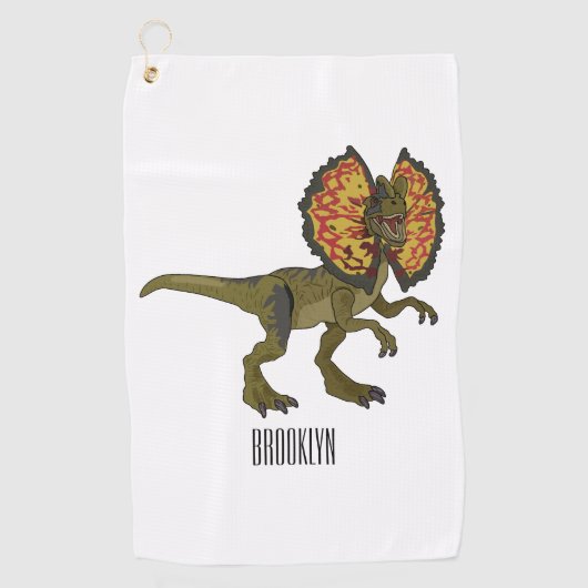 Serviette De Golf Dilophosaurus dessin animé (Devant)