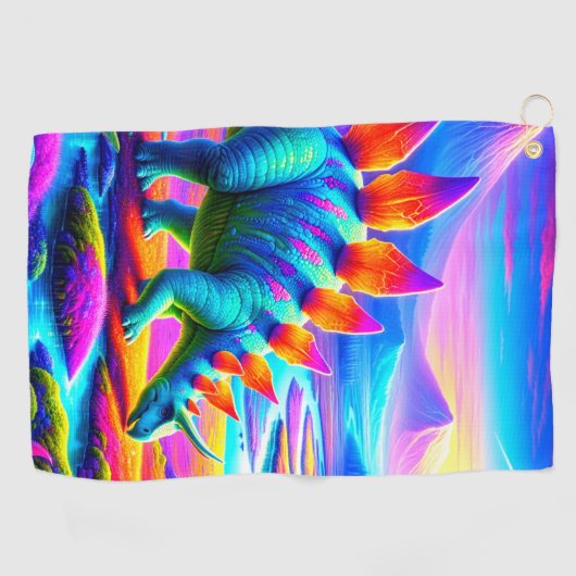Serviette De Golf Dinosaure coloré (Horizontal)