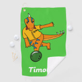 Serviette De Golf Dinosaure de Bowling Bowlers personnalisés (En situation)