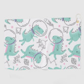 Serviette De Golf Dinosaures de l'espace, Dinosaures mignons, Navire (Horizontal)