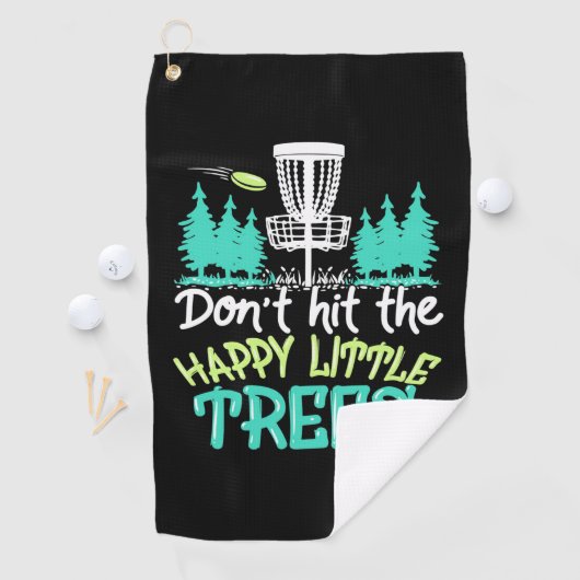 Serviette De Golf Disc Golf Frappe Les Joyeux Petits Arbres (En situation)