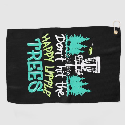 Serviette De Golf Disc Golf Frappe Les Joyeux Petits Arbres (Horizontal)