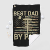 Serviette De Golf Disc Golf Frisbee Best Dad Par Camo US flag Golfer (En situation)