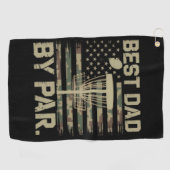 Serviette De Golf Disc Golf Frisbee Best Dad Par Camo US flag Golfer (Horizontal)