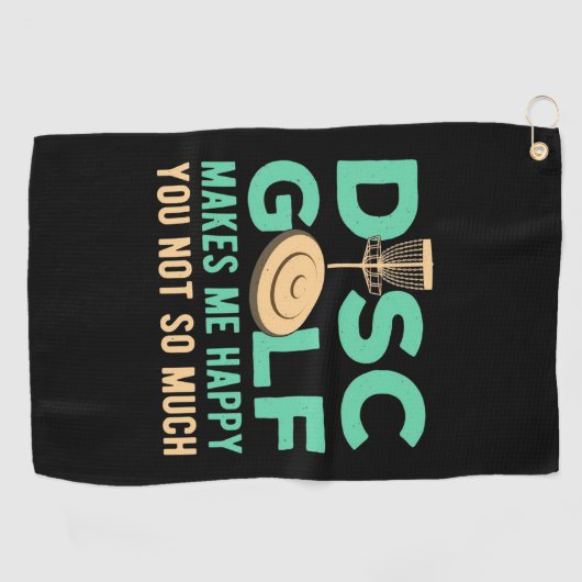 Serviette De Golf Disk Golf Me Rend Heureux (Horizontal)