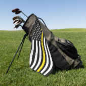 Serviette De Golf Dispatcher à ligne jaune mince Monogramme américai (Vert)