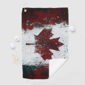 Serviette De Golf Distressed Grunge du drapeau canadien (En situation)