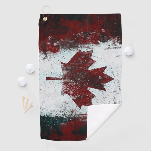 Serviette De Golf Distressed Grunge du drapeau canadien (En situation)
