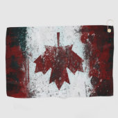 Serviette De Golf Distressed Grunge du drapeau canadien (Horizontal)