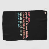 Serviette De Golf Dites Gay Protéger les enfants trans Lire les livr (Horizontal)