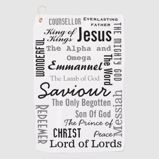 Serviette De Golf Dix-sept noms de Jésus (Devant)