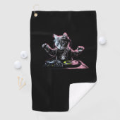 Serviette De Golf DJ Cat Funny DJ Équipement Tiroir Cute Cat Women M (En situation)