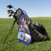 Serviette De Golf DO-IT-YOURSELF collage photo avec nom bleu tendanc (Vert)